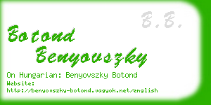 botond benyovszky business card